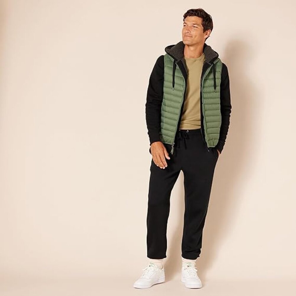 Amazon Essentials Men's Black Sherpa-Lined Fleece Hoddie Sweatshirt Small - Picture 7 of 7